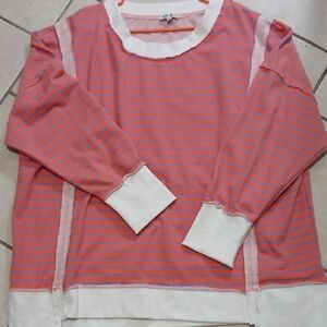 WHITE BURCH Womems Size 3X Striped Sweatshirt Top